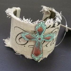 Western Burlap Cuff Bracelet